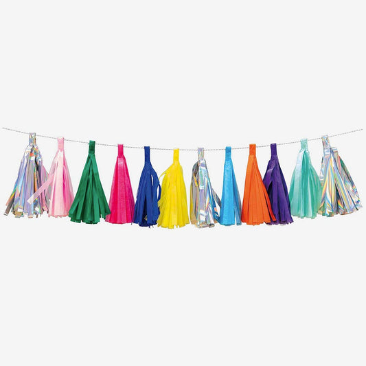 Kit de guirnaldas de borlas multicolores: cumpleaños DIY para hacerte tú mismo