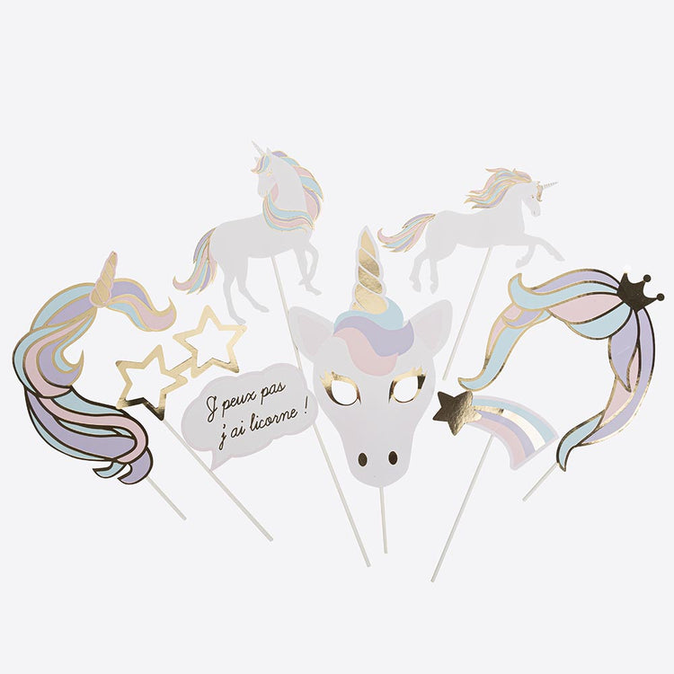 Pastel unicorn photo props for unicorn girl birthday