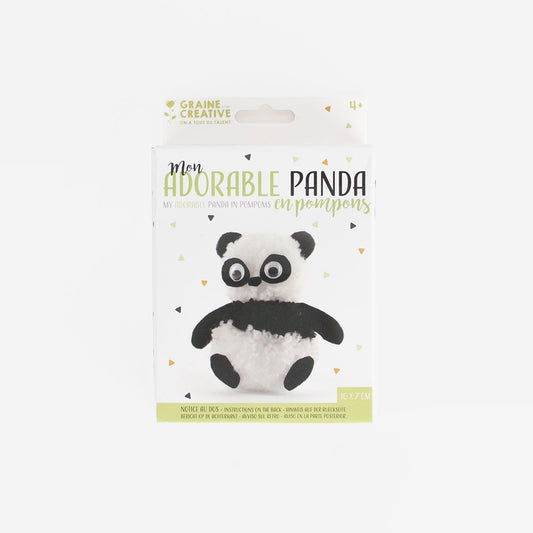 Kit pompon mini panda pour atelier loisirs créatifs enfants 