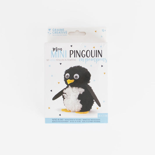 Kit pompons mini pingouin : atelier créatif de graine créative