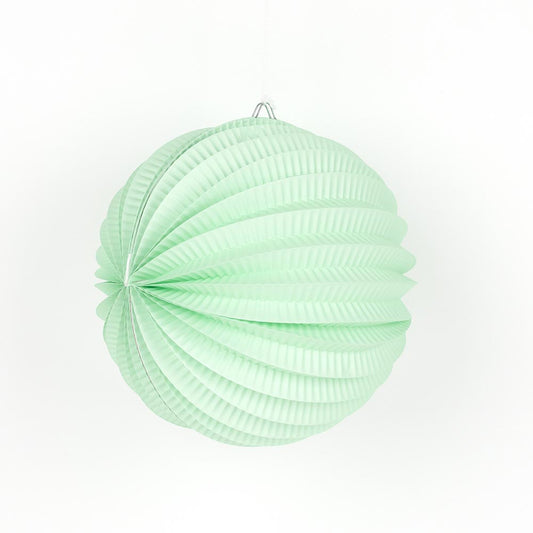 Water green accordion round lantern for guinguette and birthday wedding decor