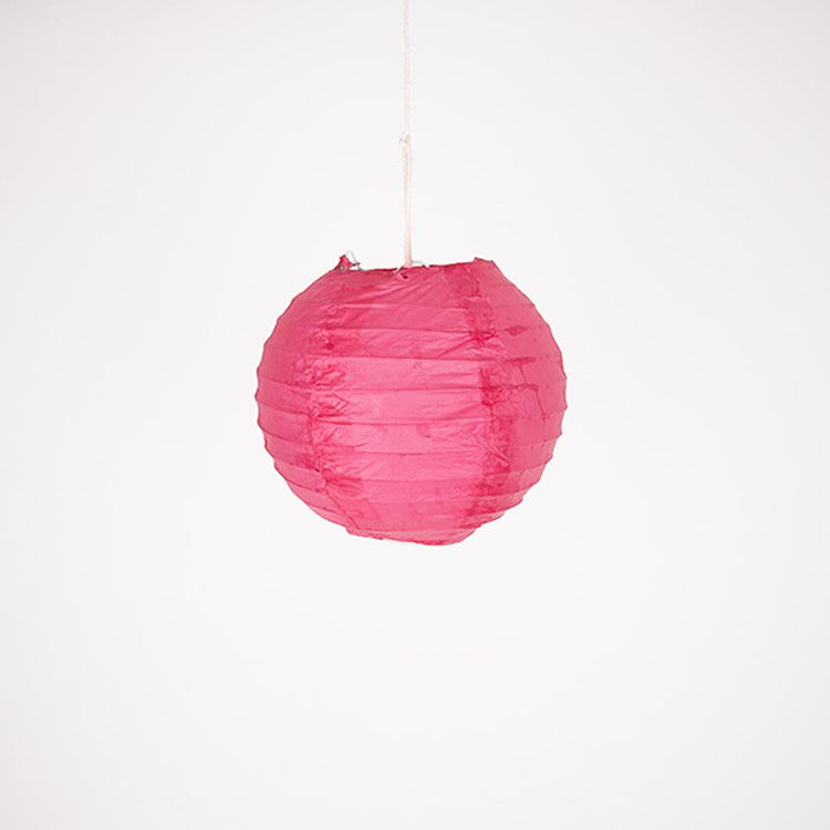 Bola de papel rosa fucsia para colgar para decoración de fiesta colorida