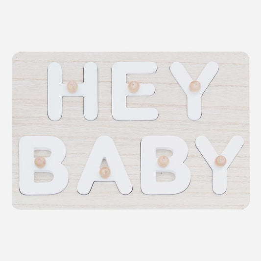 Libro de invitados hello baby juego incorporado de madera de ginger ray
