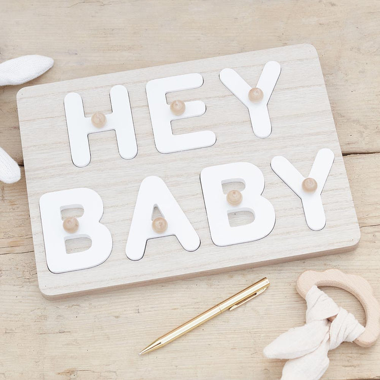 Baby shower : livre d'or jeu à encastrer hey baby par ginger ray