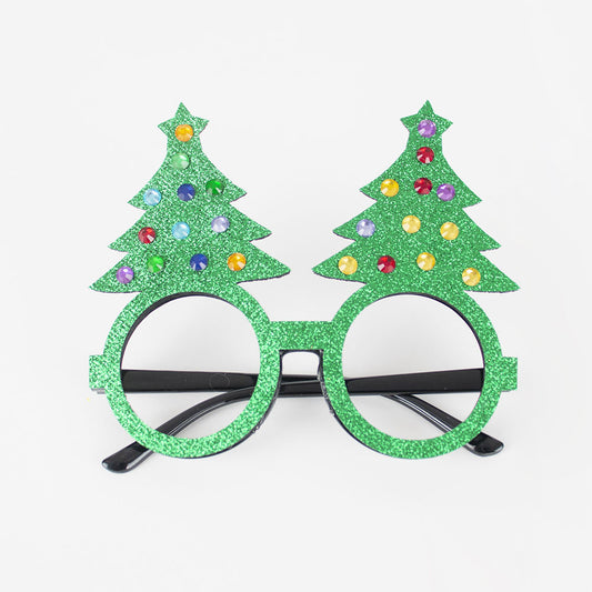 Fun Christmas disguise accessory: pair of Christmas tree glasses