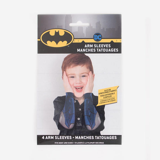 Cumpleaños infantil superhéroe: disfraz de manguitos de Batman