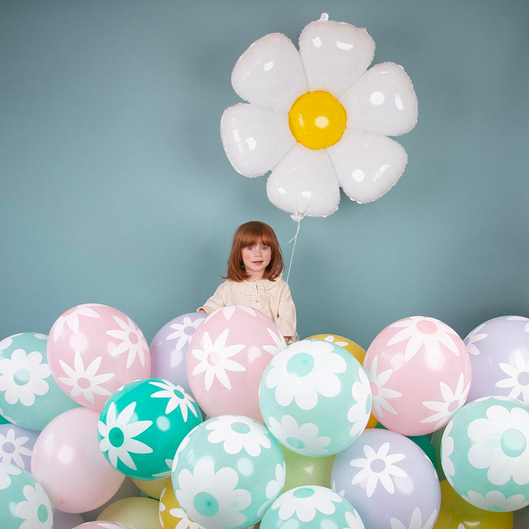 Ballon hélium fleur : deco anniversaire thème fleurs et pâques