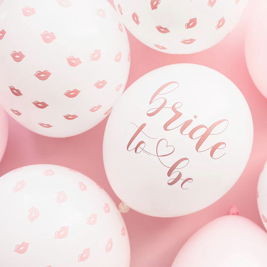 6 ballons de baudruche bride to be pour decoration EVJF chic