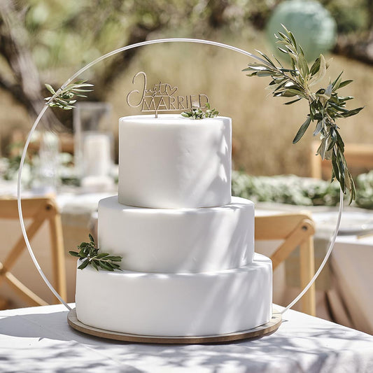 Cake topper en bois Just married pour deco gateau mariage champetre