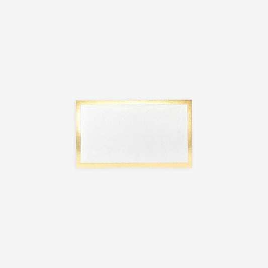 set of 10 golden place cards for birthdays or weddings
