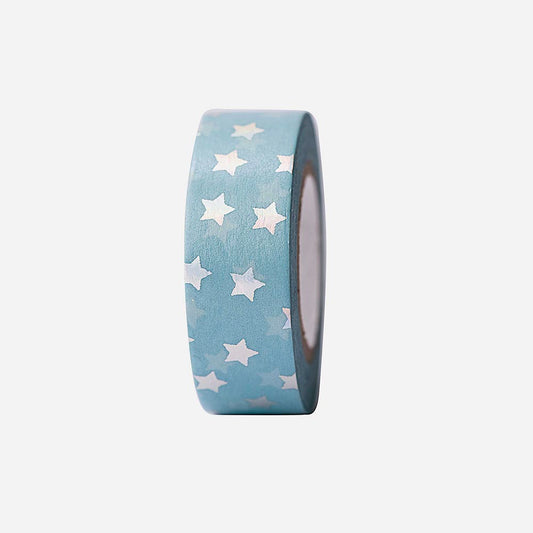 Masking tape bleu motif étoiles pour decoration loisirs créatifs