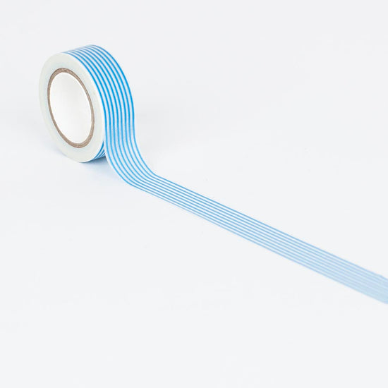 Creative hobbies: masking tape blue stripes for manual activity
