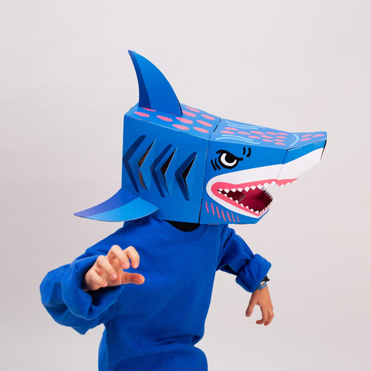 Máscara de tiburón 3D para que los niños se hagan un tiburón de cumpleaños