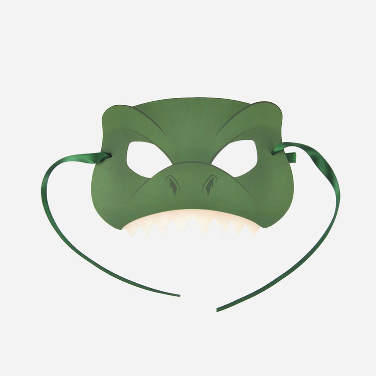 Masque de dinosaure vert pour faire un deguisement enfant dinosaure