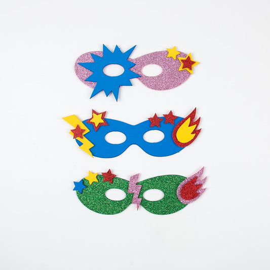 Atelier anniversaire super héros : 12 masques de super héros à décorer