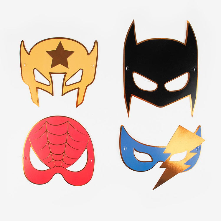 8 masques super héros pour déguisement enfant anniversaire super heros