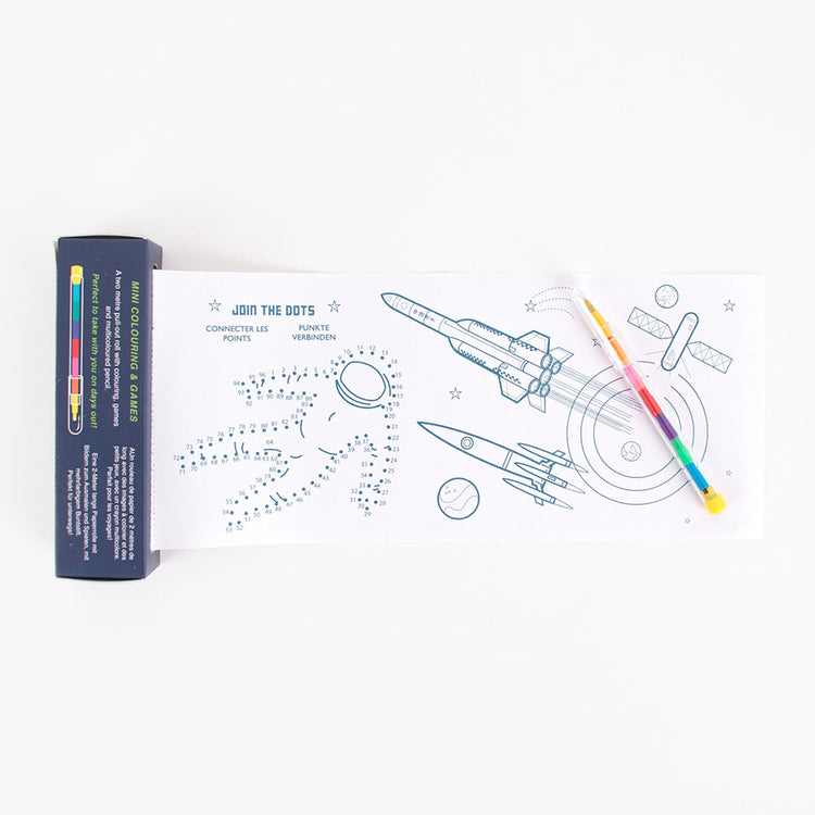 idea de regalo de cumpleaños: rollo de juegos y astro para colorear