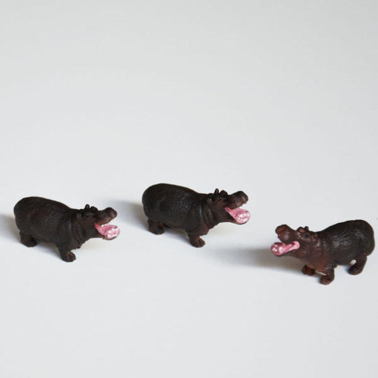 figurita de mini hipopótamo para rellenar pequeños obsequios para una fiesta de safari