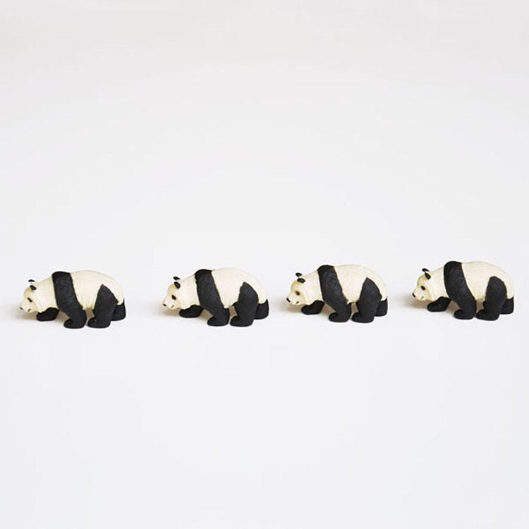 4 mini figurines pandas pour décoration d'anniversaire enfant animaux mignons
