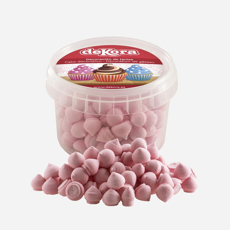 Mini meringues rose pour decor gateau anniversaire enfant original