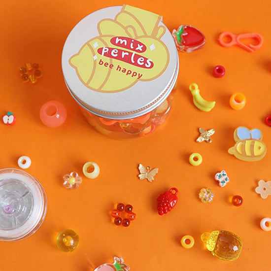 Children's birthday gift idea: jar of bee beads for jewelry