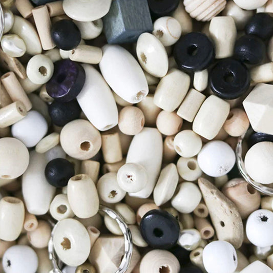 Perles en bois pour atelier DIY bijoux : animation goûter d'anniversaire