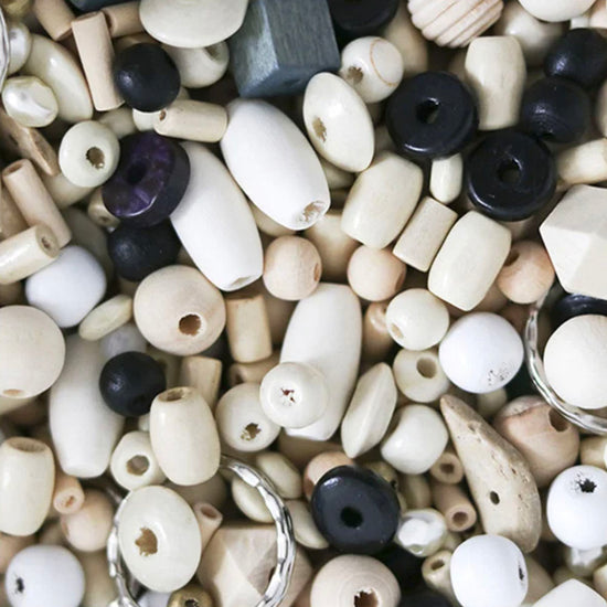 Kit perles enfants set 120 pièces perles en bois Cœur 4 ans +