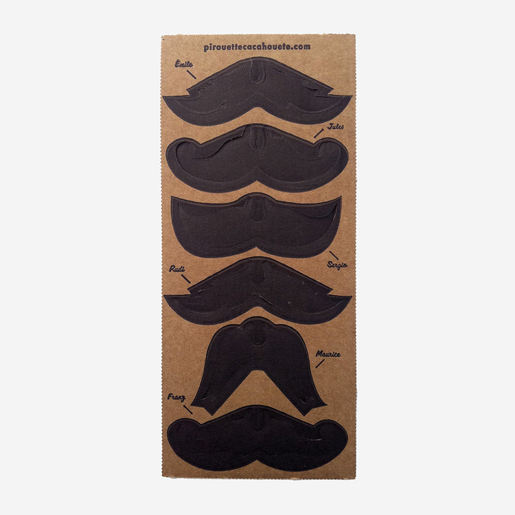 My Little day : accessoire déguisement 6 moustaches à clipper en carton