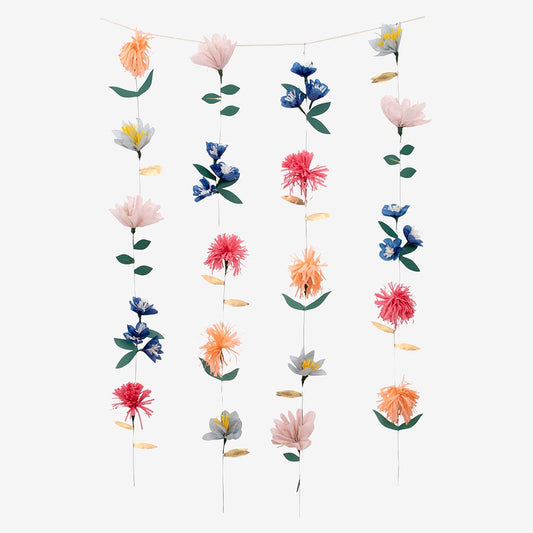 Rideau de fleurs en papier Meri Meri : decoration fete fleurs