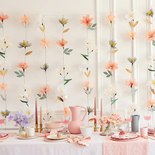 Mur de fleurs pastel à suspendre pour decoration de paques exterieur