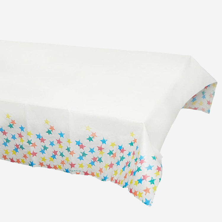 Paper tablecloth starry birthday table circus theme