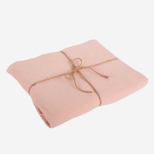Mantel de muy buena calidad en gasa de algodon rosa viejo para boda