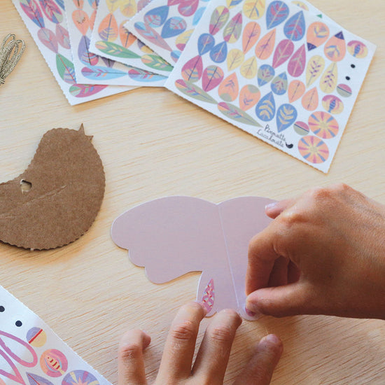 Kit DIY : 6 oiseaux en carton à fabriquer - Loisirs créatifs