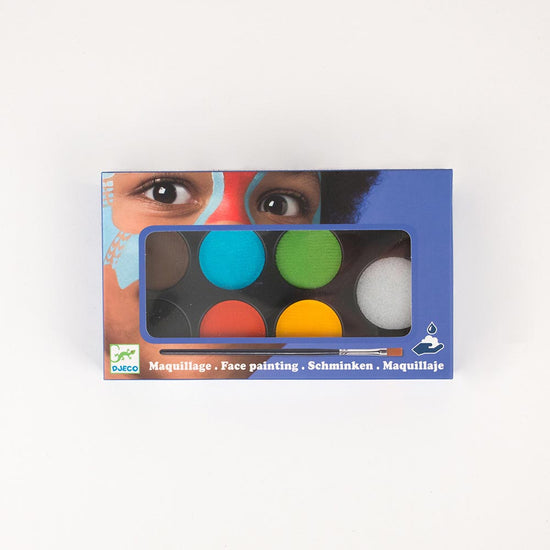 Kit de maquillage 6 couleurs naturelles pour déguisement enfant.