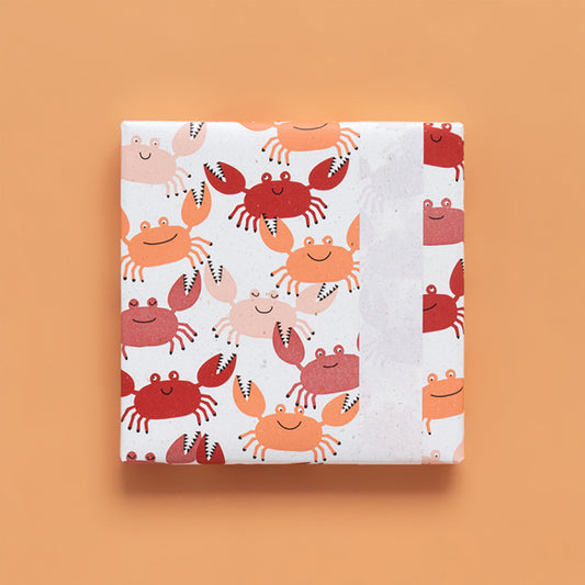Envoltorio de regalo de cumpleaños para niños: papel de regalo con motivo de cangrejo
