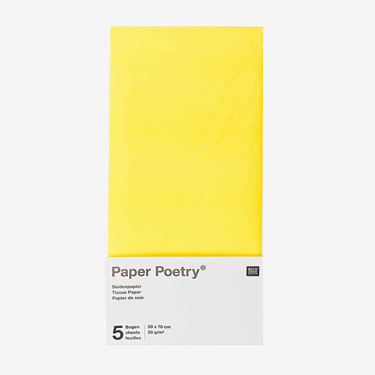 Pasatiempos creativos: papel de seda amarillo Rico Design para todo tu bricolaje