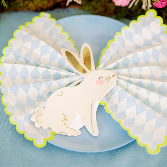 Décoration de table Pâques chic : 20 serviettes en papier lapin blanc