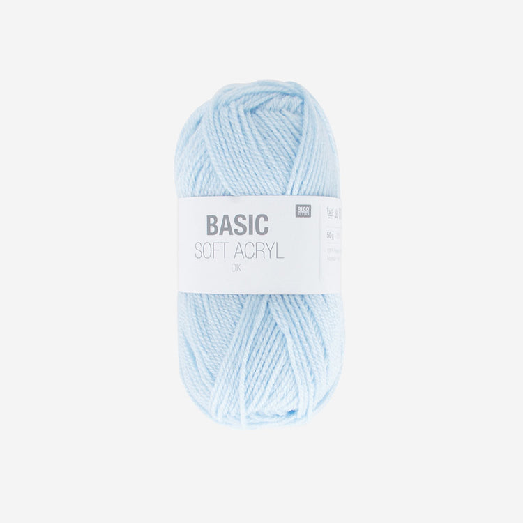 Bola de decoración de lana azul claro, taller creativo de tejido