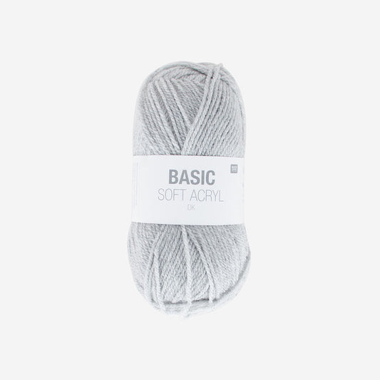 Ball of light gray acrylic wool, knitting, creations, decorations