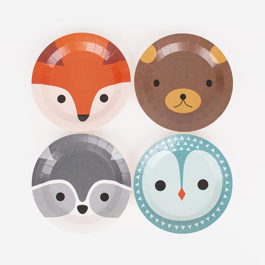 Forest animal plates: eco-responsible children's birthday party My Little Day