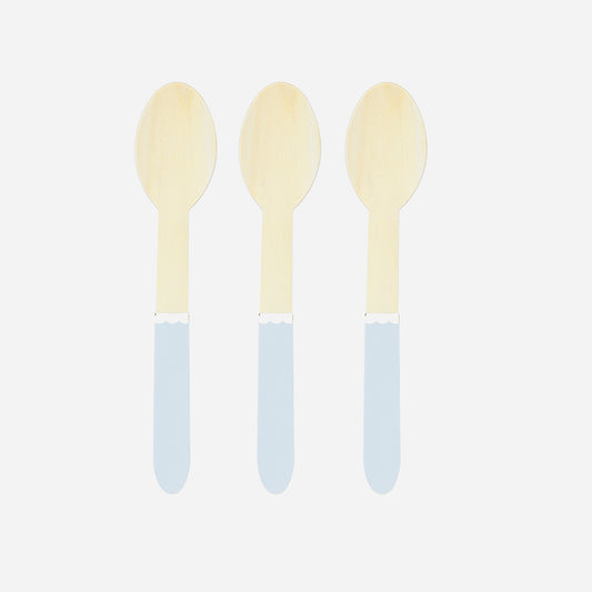 Mesa de fiesta: 8 cucharas de madera azul claro para tu mesa de fiesta