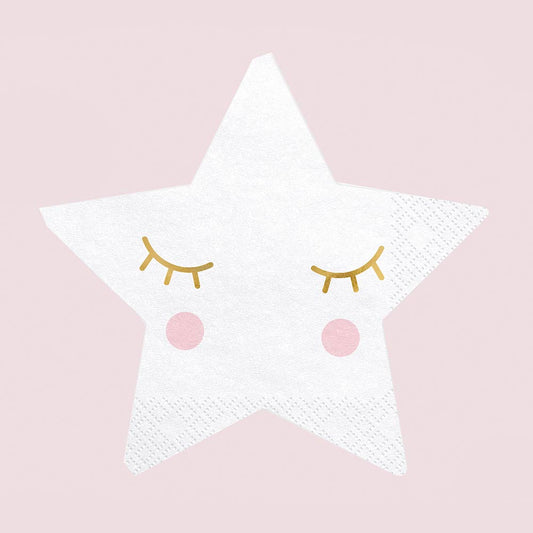 1 year birthday decoration, baby shower decoration: kawaii star napkins