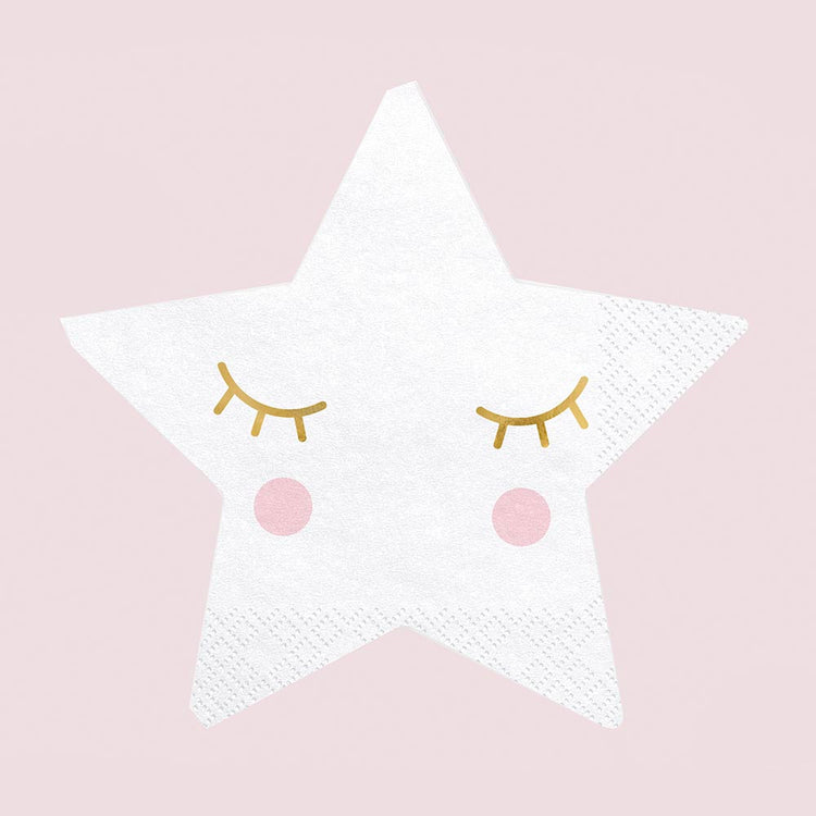 Décoration anniversaire 1 an, décoration baby shower : serviettes étoiles kawaii