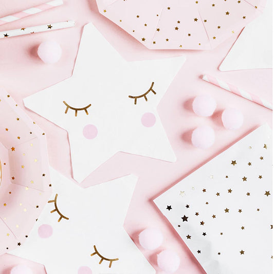 Cute star-shaped napkins for birthday decoration, baby shower decoration