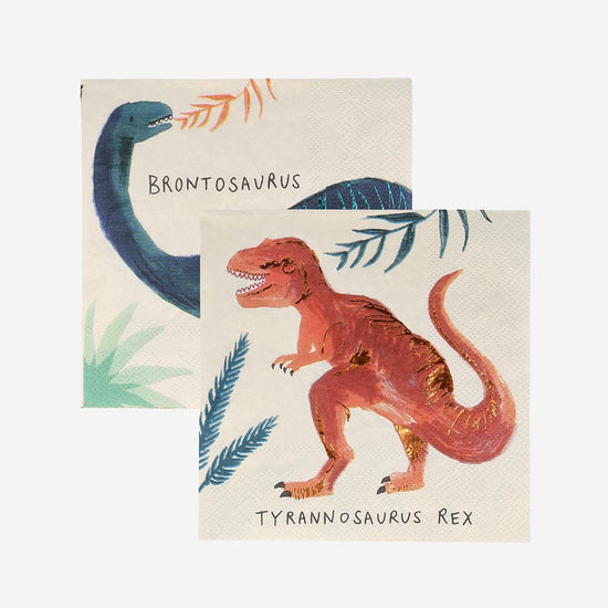 Serviette Anniversaire Dinosaure - Serviette Papier Dinosaure