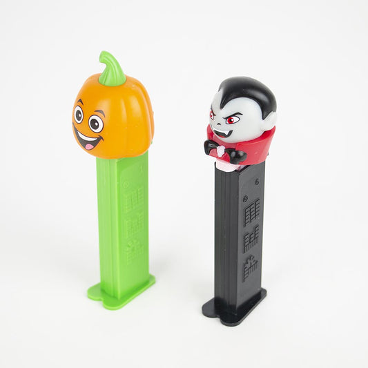 Halloween candies: vampire and pumpkin pez
