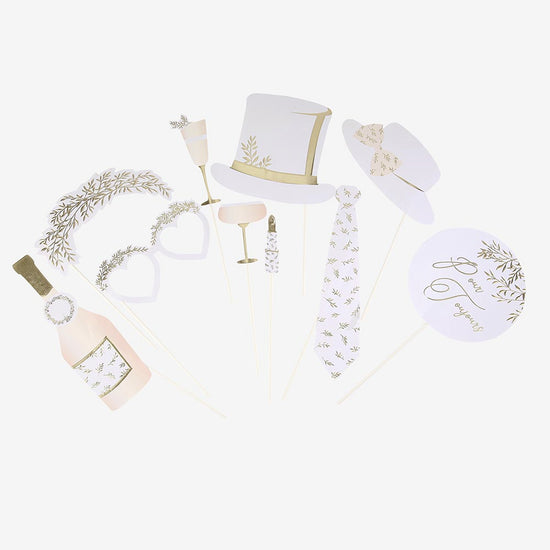 Chic wedding photobooth kit Wedding games and entertainment