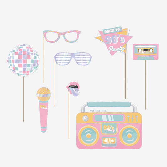 Photobooth accessories for Barbie birthday or 90s party