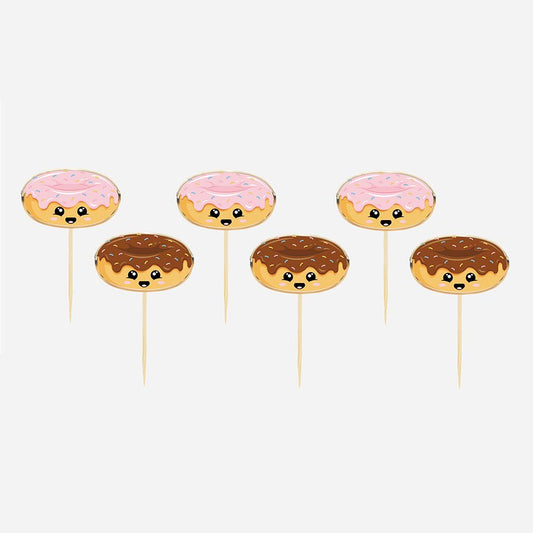 Pics à cocktail forme donut pour décorer vos cucpakes d'anniversaire