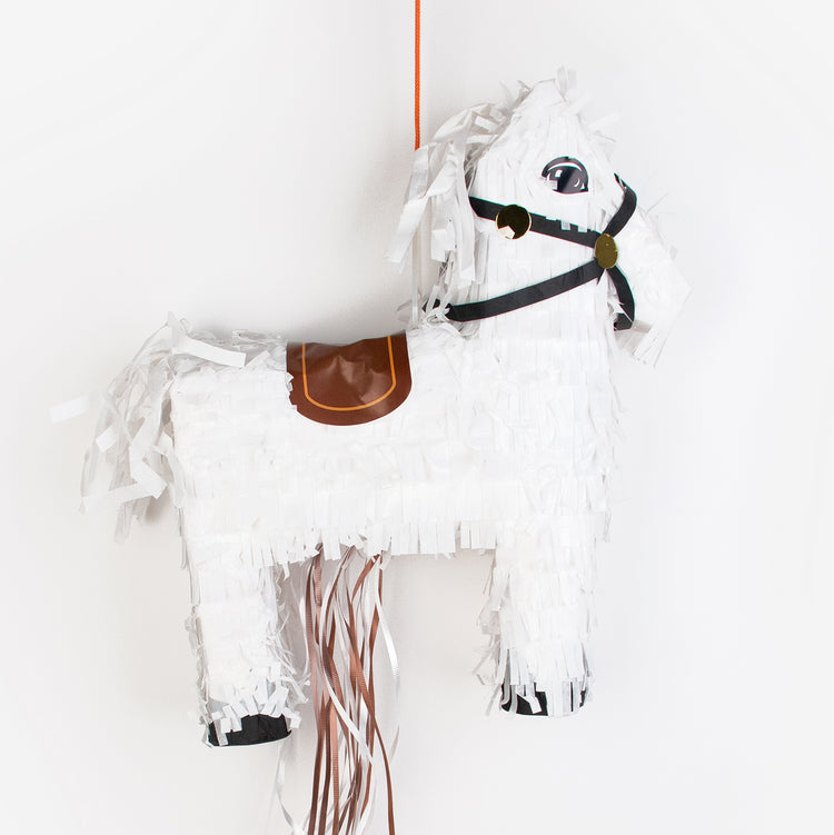 Piñata con alambres para dibujar caballo blanco para cumpleaños infantil caballero